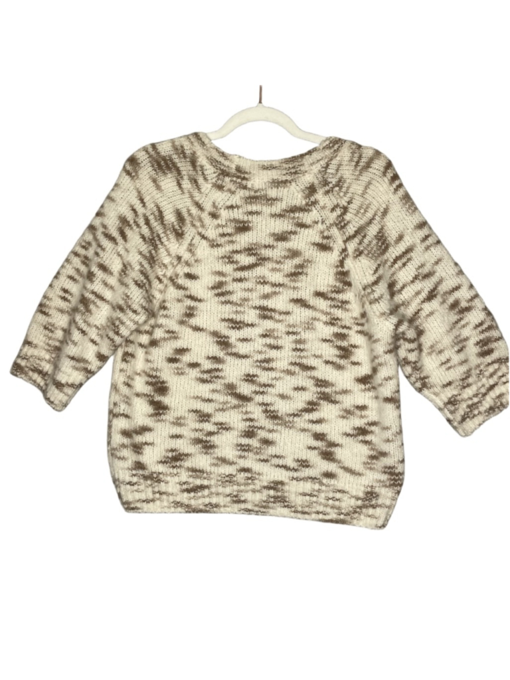Tanya Taylor Alpaca Wool Sweater L Cream Taupe Chunky Knit - Picture 2 of 11